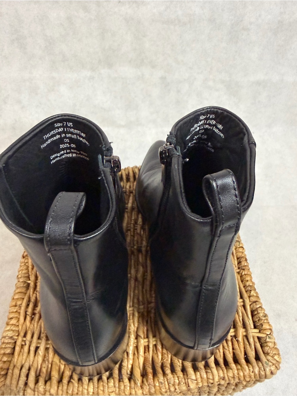 Thursday Boot Company Tempo 2” Heel Bootie Black Leather Size 7 ankle boots - Picture 9 of 14